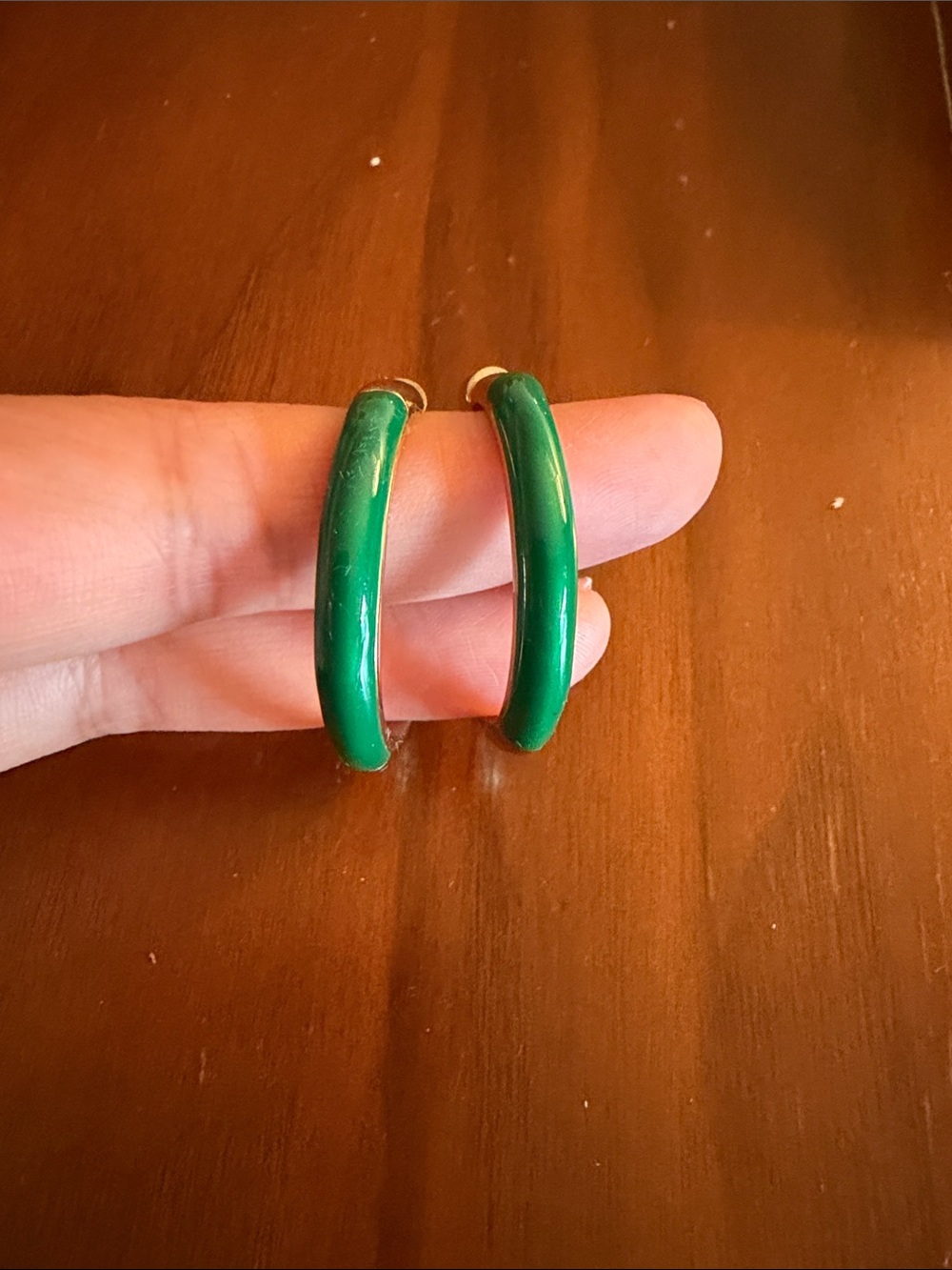 Classic Green Hoop Earrings - Women Jewelry